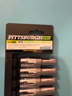 Pittsburgh Pro 1/2" Drive Deep Wall Socket Set