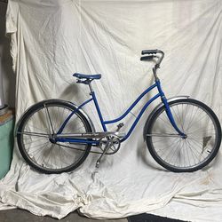 VINTAGE 60’s or 70’s WESTERN FLYER  brand  “GALAXY FLYER” 26” single speed, coaster Brake beach cruiser bicycle rides great as pictured