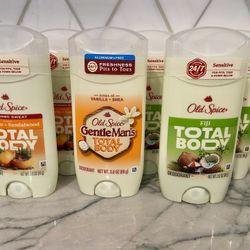  Old Spice Whole Body Aluminum Free Total Body Deodorant, Mandarin + Sandalwood Scent or Fiji scent, 3 oz. New