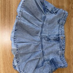 Blue Mini Denim Skirt 