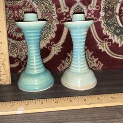 Vintage Chinese Ceramic Candlesticks 