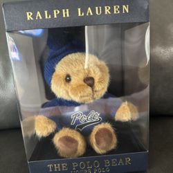 Ralph Lauren Teddy Bear blue collectible  Brand new in box Box measures 8.5” x 6”