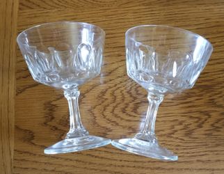 (6) vintage glass pedestal desert cups