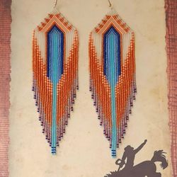 Handmade Beaded Earrings Western Style Long Earrings