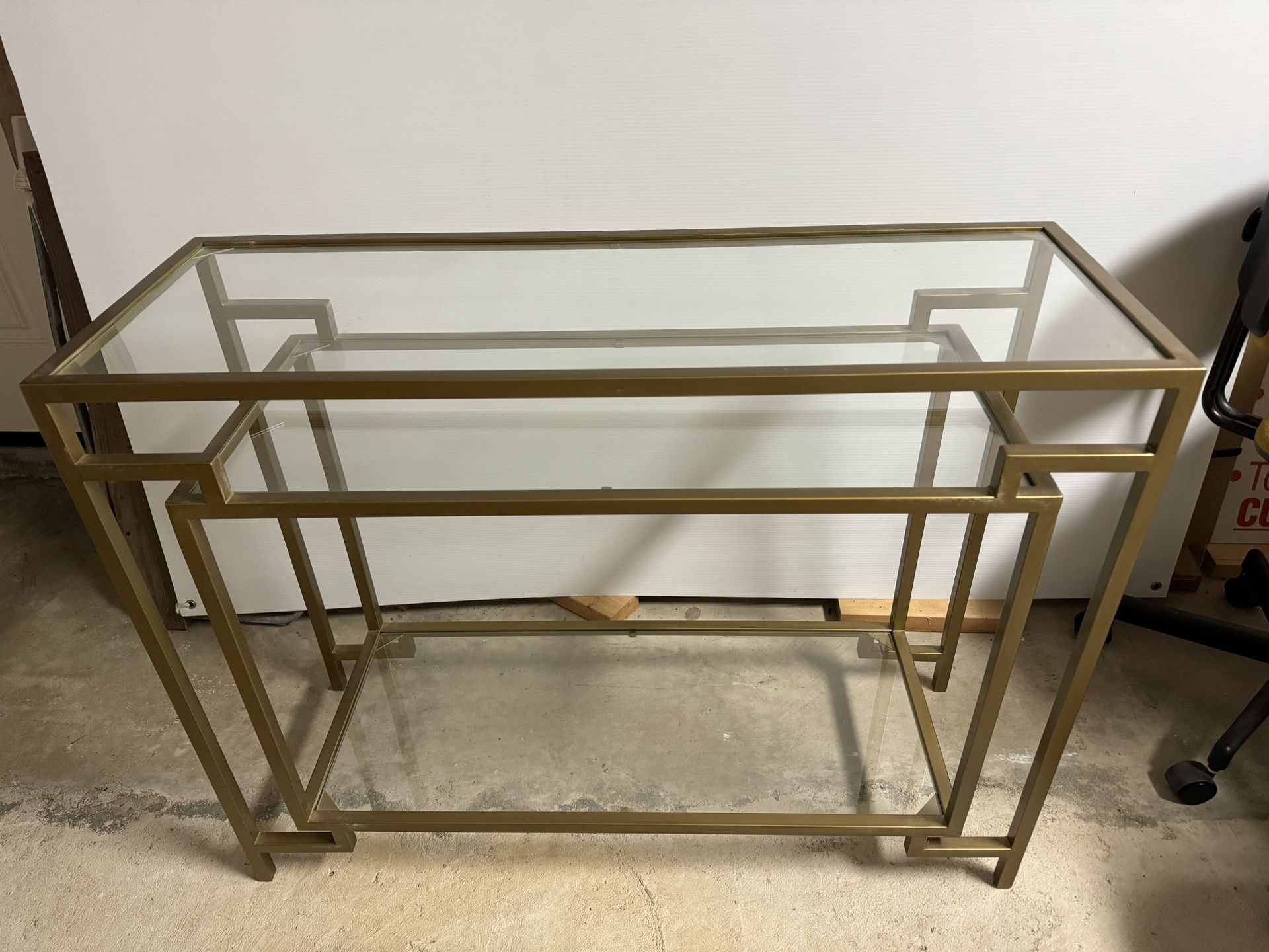 Gold Framed Geometric Console Table