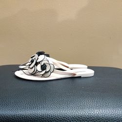 Olivia Miller Beige Floral Slide Size-6