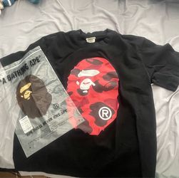 Red BAPE shirt men’s size LARGE $50