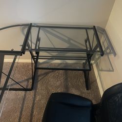 Glass Office Desk and Chair 