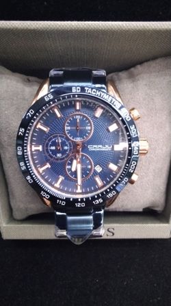 CRRJU Men Watch Top Brand Luxury Sports Quartz Mens Watch