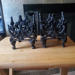 Wrought Iron Candle Holders (Pair)