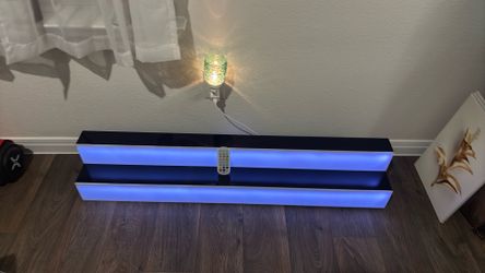 LED Lighted Liquor-Bottle Display 2 Tiers Illuminated Home Bar Shelf  47 in.
