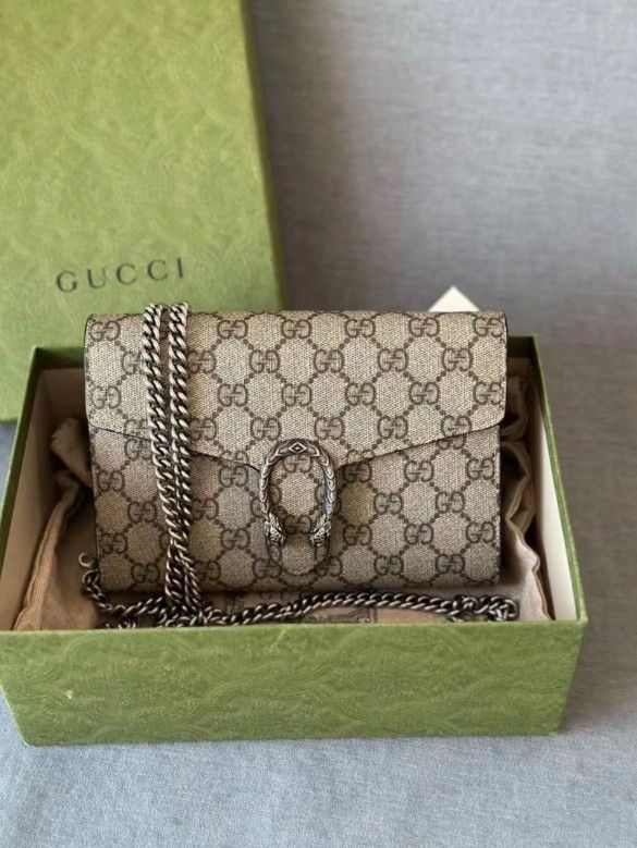 Gucci Dionysus Tiger Buckle Wallet Crossbody Shoulder Bag With Invoice