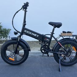 Kickwey 20 Inch Fat Tire Foldable Electric Bicycle 35MPH Max 