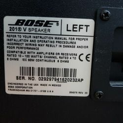 Bose Speakers Black 201 Left And Right High Quality Audiophile Stereo Amplifier Sound System