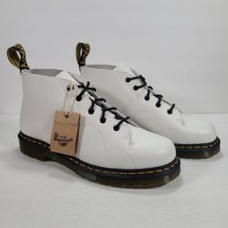 Dr. Martens Church Smooth White Leather Monkey Boots Men Size 11 Women Size 12