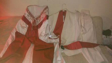 Wedding Dress + Tuxedo + veil & the garner