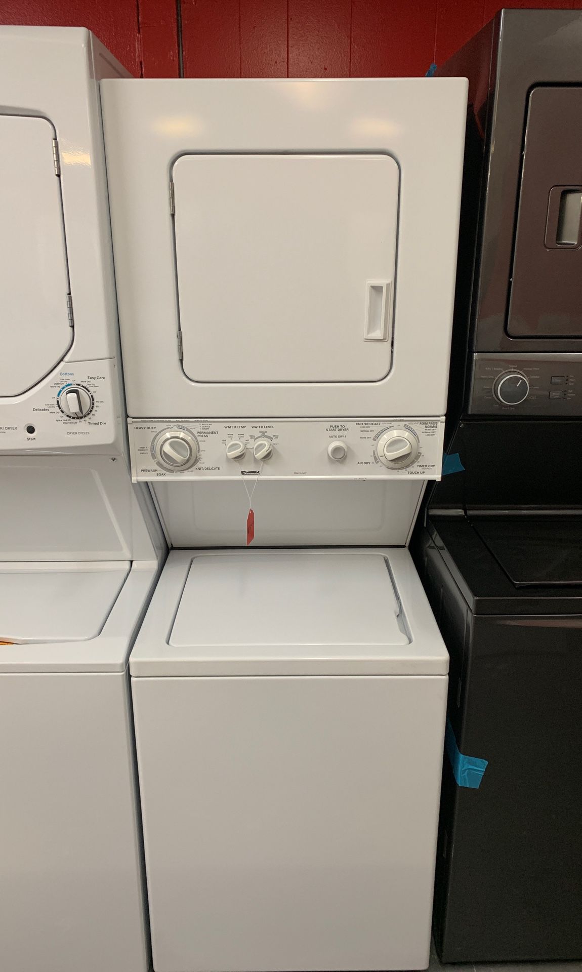 Like new Kenmore 24” stackable washer and dryer 1 year warranty