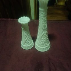 Vintage Milk Glass Bud Vases For Sale.