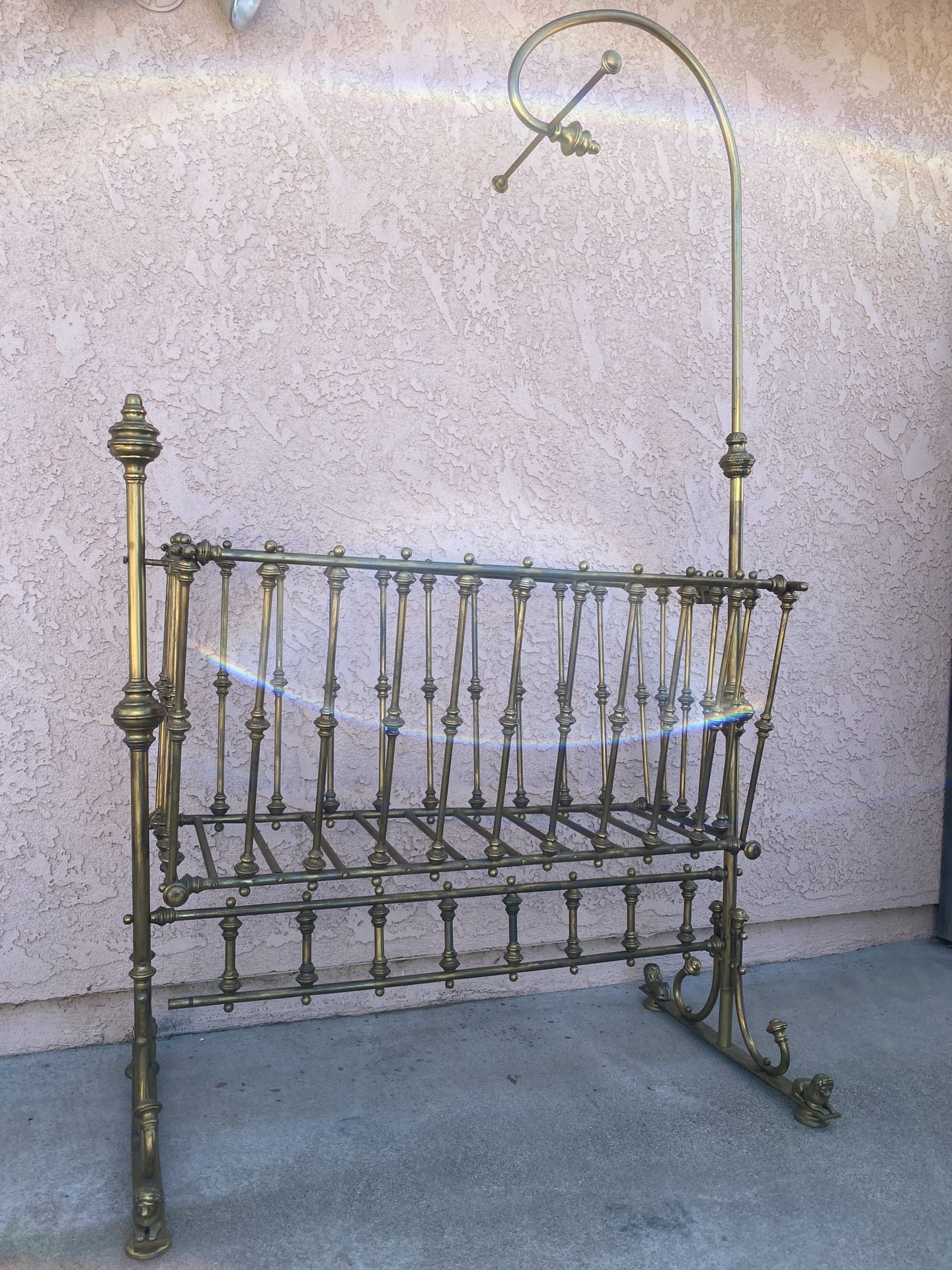 Antique Brass Bassinet