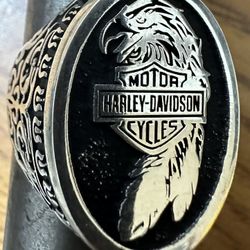 Bikers Ring Harley Davidson 925 Sterling 