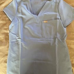 Figs Ceil Blue Scrub Top