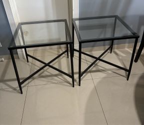 Pair of Glass Top Side Tables
