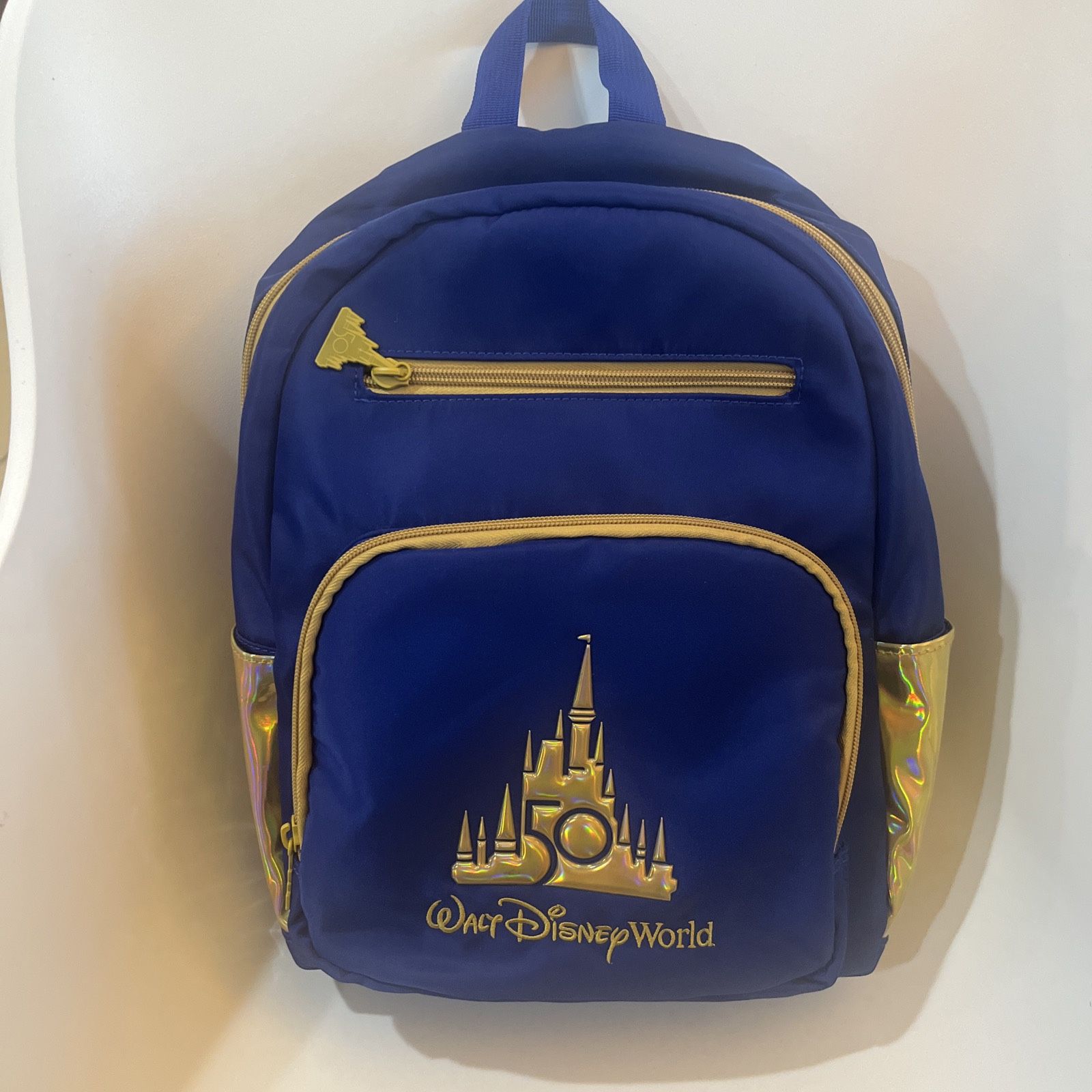 Disney Park 50th Anniversary Blue And Gold Back Pack WDW