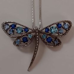 Sterling Necklace.  Necklace and pendant 24-inch chain. 