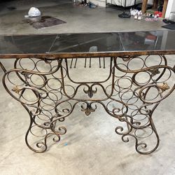 WINE RACK WITH TILE TOP 