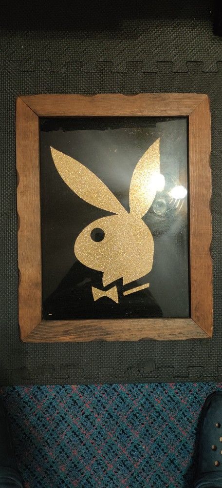 Playboy Bunny Logo bow tie glass wood
Frame