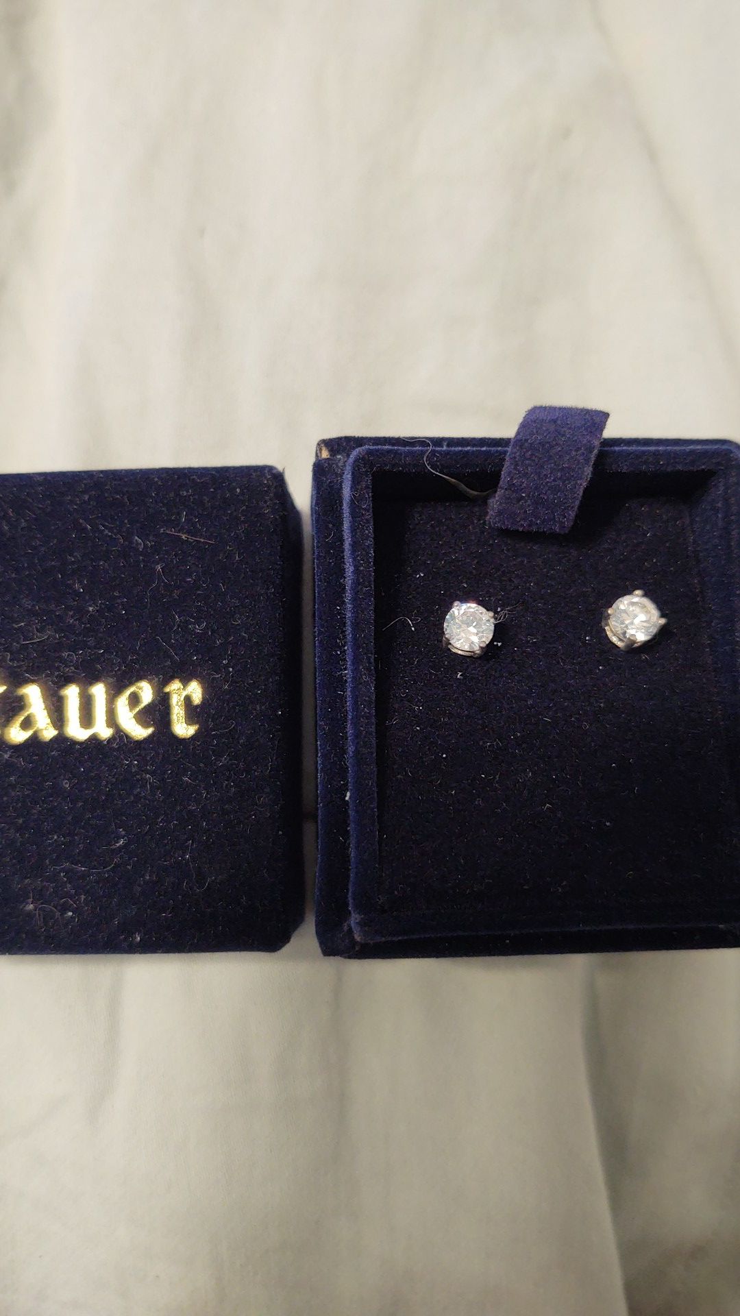 Imitation Diamond. post earrings silver
