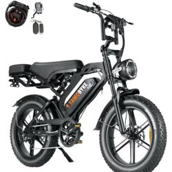 Moped Style 750W/1500W Electric Bike for Adults,28mph/30mph/33mph Ebike&34-80Miles PAS Range,48V15.6ah/18.2ah/ (874Wh) Larger Battery, 20'' Fat Tire E
