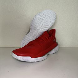 Size 13 - Under Armour Curry 7 Team Red White