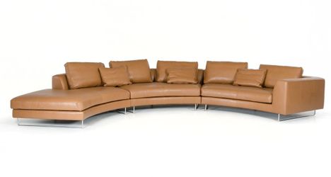 Arcadia 3-Piece Top-Grain Leather Sectional