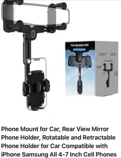 Phone Mount for Car, Rear View Mirror Phone Holder