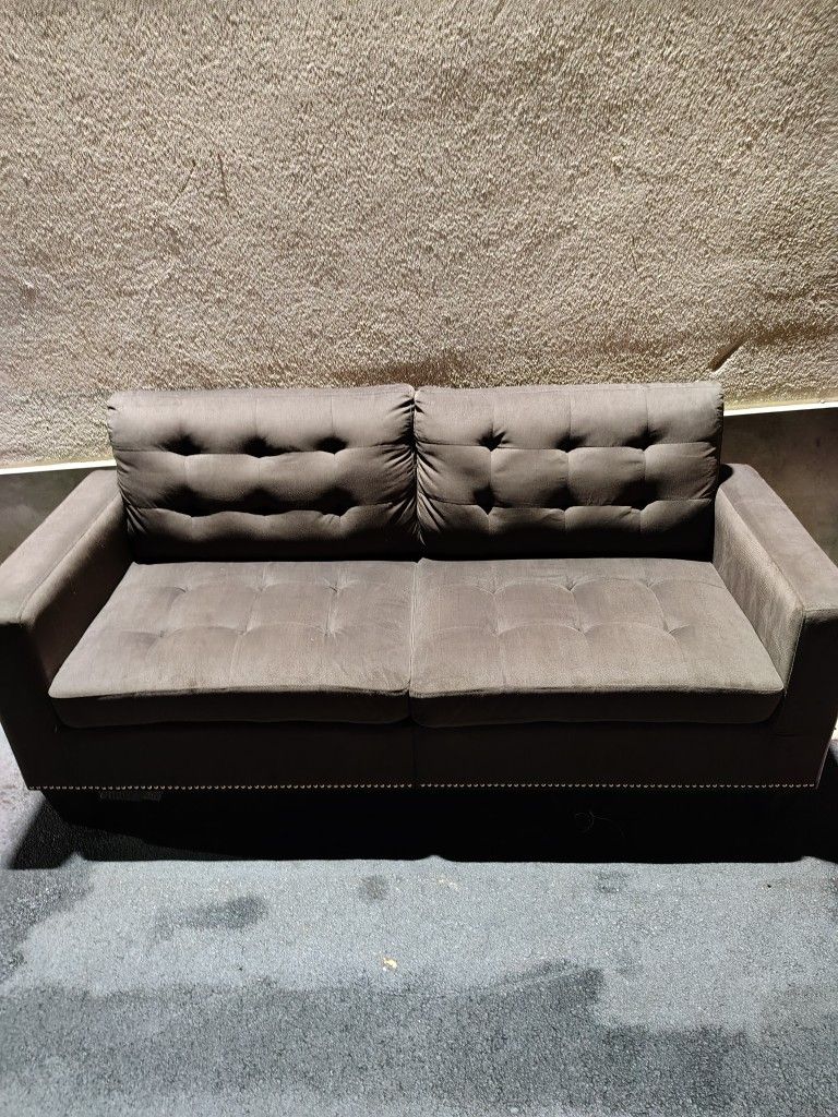 Pemberly Row 18.5" Contemporary Microfiber Upholstered Tufted Sofa in Chocolate
Free delivery No Deposit Necessary