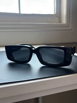 Off-White Black Rectangle Frame Sunglasses