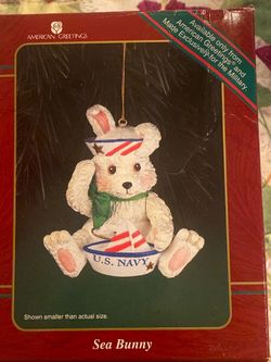 Vintage American Greetings "Sea Bunny" U.S. Navy Ornament - NIB