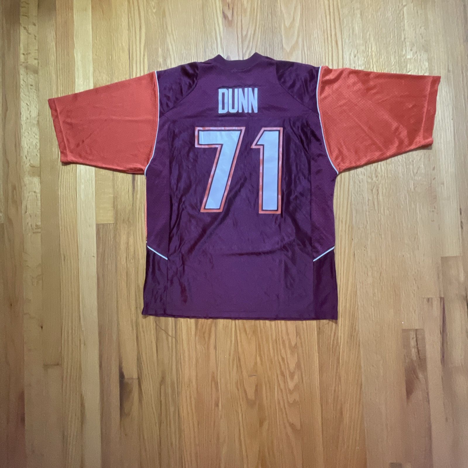 Vintage Jon Dunn Virgins Tech Hokies Football Jersey #71 Size M Browns Nike Rare