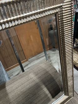 Large Wall Mirror with Gold Ridged Frame