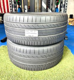 💰 Best deals are ca$h in person 2 USED TIRES 265/35ZR21 CONTINENTAL CONTISPORTCONTACT 5P 265/35R21 TESLA BMW AUDI MERCEDES BENZ TIRES 265 35 21