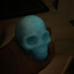 Glow in the dark resin skull