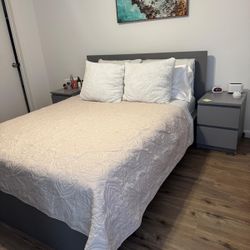 Set Queen Mattress, Bedframe And 2 Night Stand . Price Including Delivery 