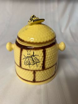 Mid Century Beehive Honey Pot