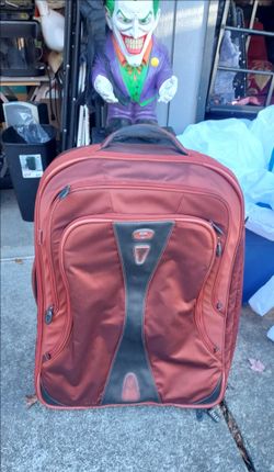 Red Rolling Carry-On Luggage Suitcase