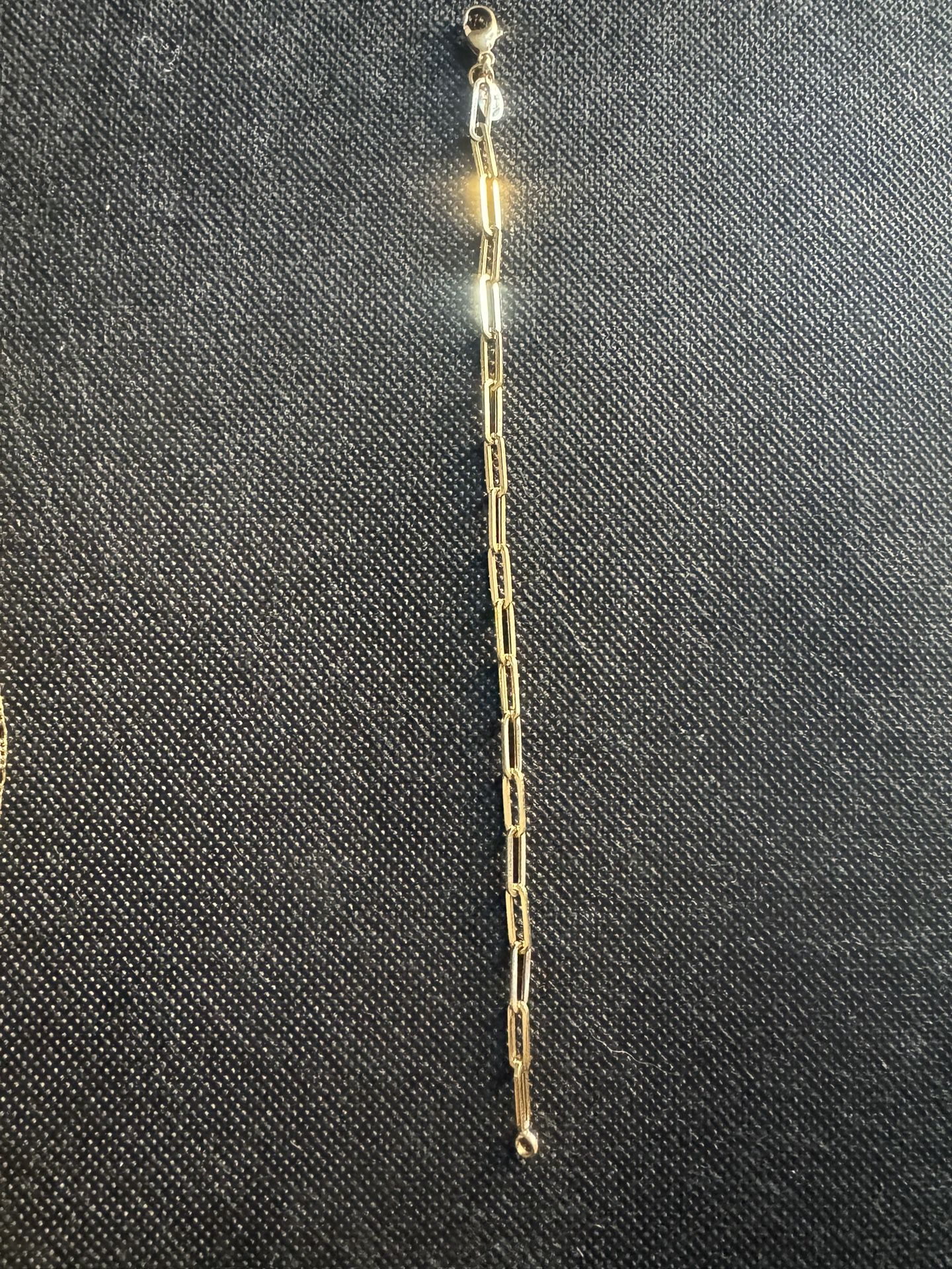 18k Gold 3MM PAPER CLIP BRACELET