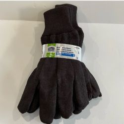 Project Source Brown Jersey Work Gloves 3-Pack Large