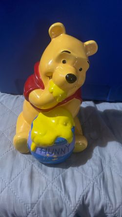 vintage Disney Winnie the Pooh and his Hunny Jar Ceramic Piggy Bank