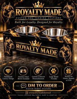 Royalty Made Custom Elevated Dog Feeding Station