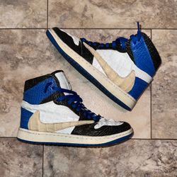 Stomping Ground Customs SGNY Handmade Custom Sneakers Black Blue Size 9